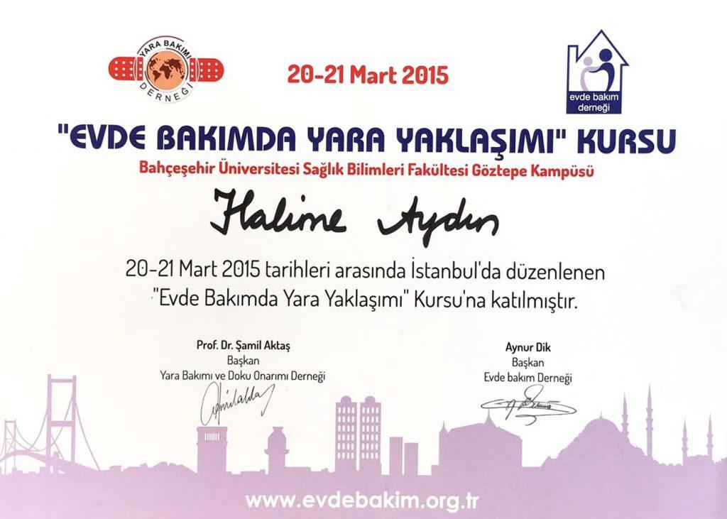 Sertifikalarımız Evde Yara Bakımı