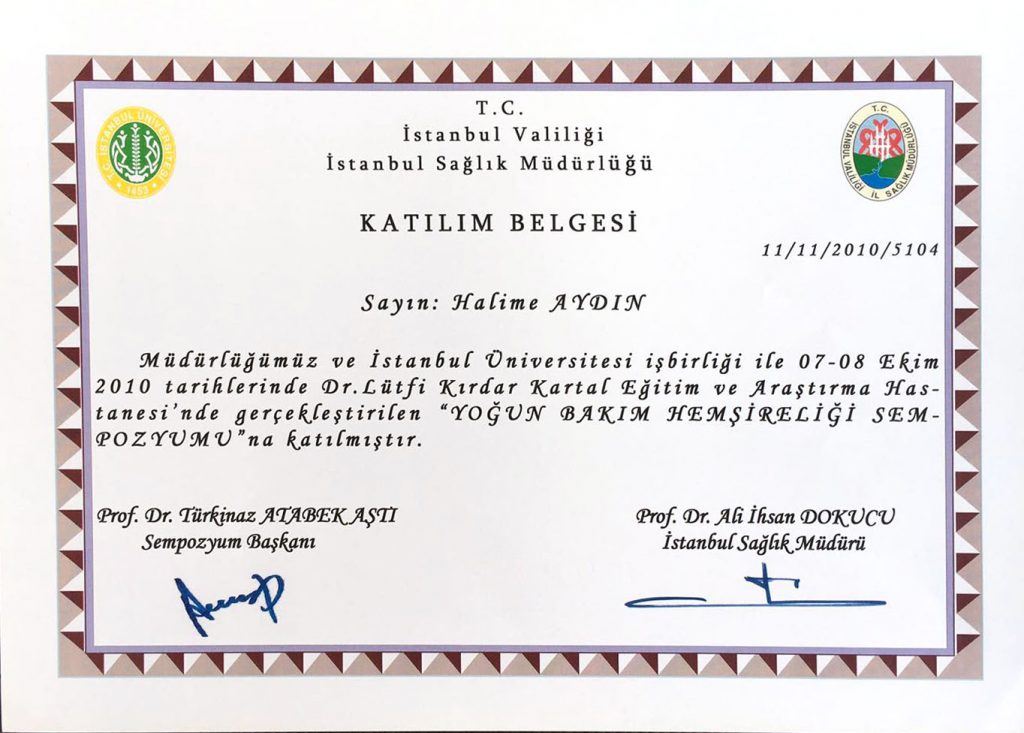 Sertifikalarımız Evde Yara Bakımı