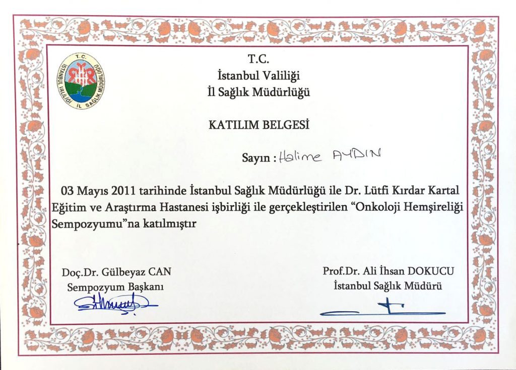 Sertifikalarımız Evde Yara Bakımı
